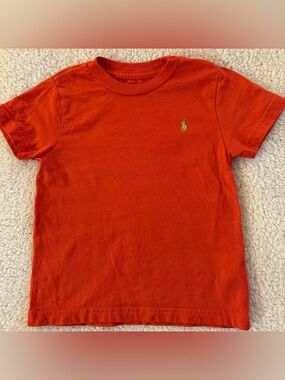 Polo by Ralph Lauren Kids Bright Orange Short Sleeve Tee with Green Pony